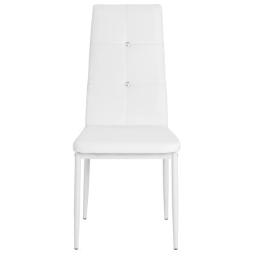 vidaXL Καρέκλες Τραπεζαρίας 4 τεμ. Λευκές από Συνθετικό Δέρμα 43x43,5x96cm