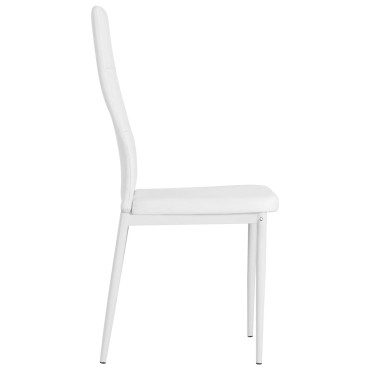 vidaXL Καρέκλες Τραπεζαρίας 4 τεμ. Λευκές από Συνθετικό Δέρμα 43x43,5x96cm