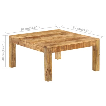 vidaXL Τραπεζάκι Σαλονιού 80x80x40cm από Μασίφ Ξύλο Μάνγκο 1 τεμ.