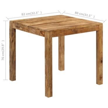 vidaXL Τραπεζαρία 82x80x76cm από Μασίφ Ξύλο Μάνγκο 1 τεμ.