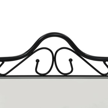 vidaXL Κομοδίνο Μαύρο 45x30,5x60cm Ατσάλι και Ψημένο Γυαλί 1 τεμ.