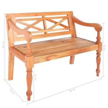 vidaXL Παγκάκι Batavia Ανοιχτό Καφέ από Μασίφ Μαόνι 98x50x82cm 1 τεμ.