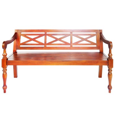 vidaXL Παγκάκι Batavia Σκούρο Καφέ από Μασίφ Μαόνι 136x50x82cm 1 τεμ.