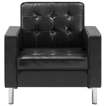 vidaXL Πολυθρόνα Μαύρη από Συνθετικό Δέρμα 75x70x75cm 1 τεμ.