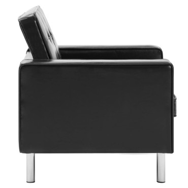 vidaXL Πολυθρόνα Μαύρη από Συνθετικό Δέρμα 75x70x75cm 1 τεμ.