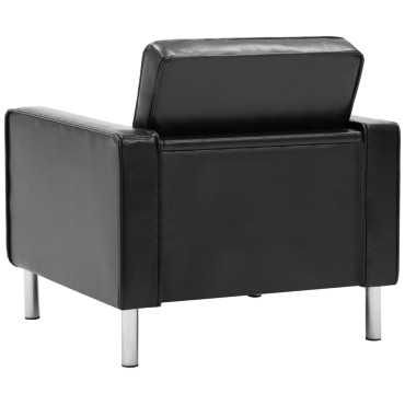vidaXL Πολυθρόνα Μαύρη από Συνθετικό Δέρμα 75x70x75cm 1 τεμ.