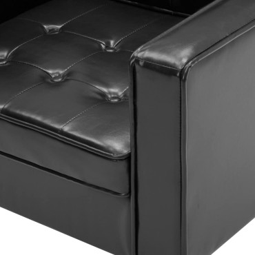 vidaXL Πολυθρόνα Μαύρη από Συνθετικό Δέρμα 75x70x75cm 1 τεμ.