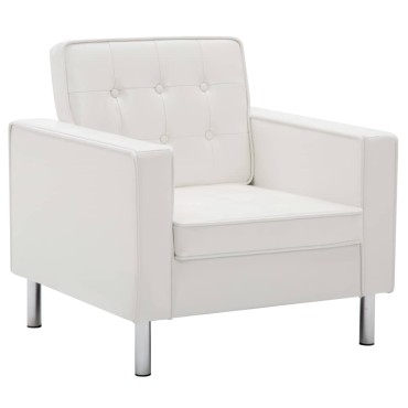 vidaXL Πολυθρόνα Λευκή από Συνθετικό Δέρμα 75x70x75cm 1 τεμ.