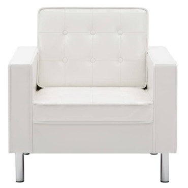 vidaXL Πολυθρόνα Λευκή από Συνθετικό Δέρμα 75x70x75cm 1 τεμ.