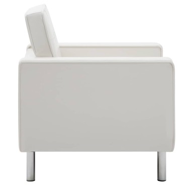 vidaXL Πολυθρόνα Λευκή από Συνθετικό Δέρμα 75x70x75cm 1 τεμ.