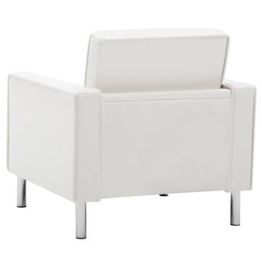 vidaXL Πολυθρόνα Λευκή από Συνθετικό Δέρμα 75x70x75cm 1 τεμ.