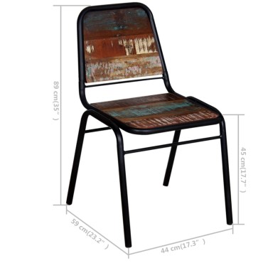 vidaXL Καρέκλες Τραπεζαρίας 6 τεμ. από Μασίφ Ανακυκλωμένο Ξύλο 44x59x89cm