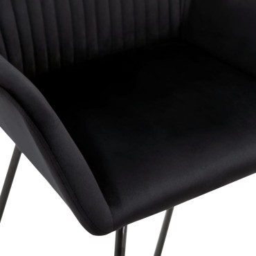 vidaXL Καρέκλες Τραπεζαρίας 4 τεμ. Μαύρες Βελούδινες 61x61x84cm