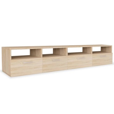 vidaXL Έπιπλα Τηλεόρασης 2 τεμ. Χρ. Δρυός 95x35x36cm από Επεξ. Ξύλο