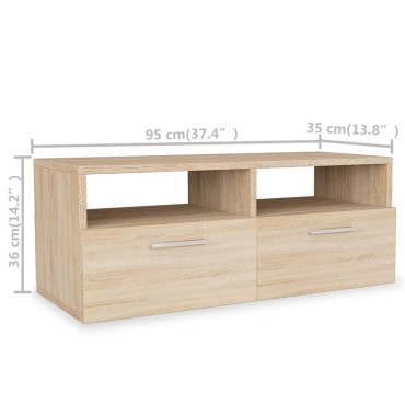 vidaXL Έπιπλα Τηλεόρασης 2 τεμ. Χρ. Δρυός 95x35x36cm από Επεξ. Ξύλο