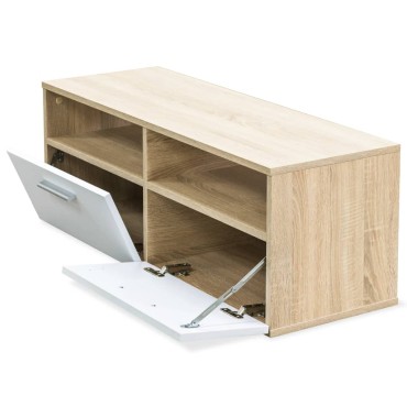 vidaXL Έπιπλα Τηλεόρασης 2 τεμ. Δρυς / Λευκό 95x35x36cm Επεξ. Ξύλο