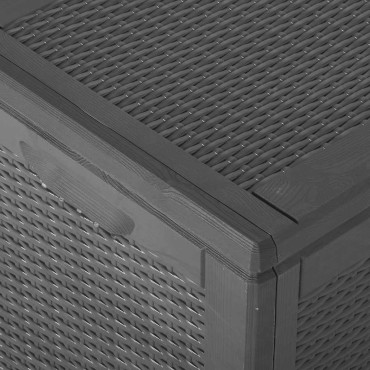 vidaXL Μπαούλο Αποθήκευσης Κήπου Μαύρο 180 Λίτρα Ρατάν Πολυπροπυλενίου 80,5x44,5x51cm 1 τεμ.