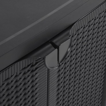 vidaXL Ντουλάπι Αποθήκευσης Κήπου Μαύρο 65x45x88cm από Ρατάν PP 1 τεμ.