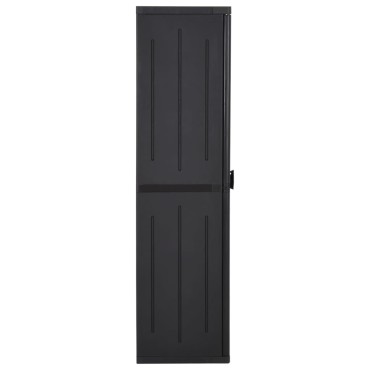 vidaXL Ντουλάπι Αποθήκευσης Κήπου Μαύρο 65x45x172cm από Ρατάν PP 1 τεμ.