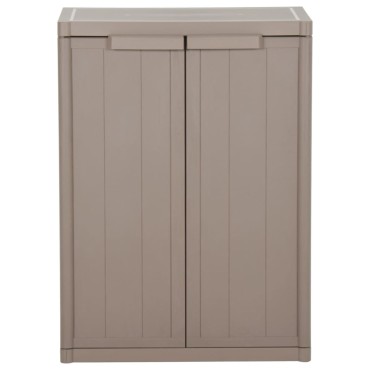 vidaXL Ντουλάπι Αποθήκευσης Κήπου Καφέ 65x45x88cm PP Εμφάνιση Ξύλου 1 τεμ.