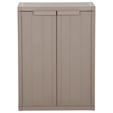 vidaXL Ντουλάπι Αποθήκευσης Κήπου Καφέ 65x45x88cm PP Εμφάνιση Ξύλου 1 τεμ.