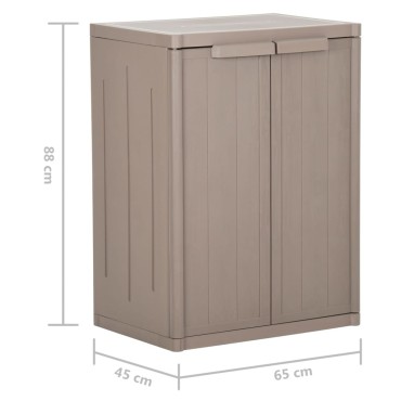 vidaXL Ντουλάπι Αποθήκευσης Κήπου Καφέ 65x45x88cm PP Εμφάνιση Ξύλου 1 τεμ.