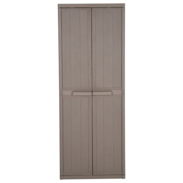vidaXL Ντουλάπι Αποθήκευσης Κήπου Καφέ 65x45x172cm PP Εμφάνιση Ξύλου 1 τεμ.