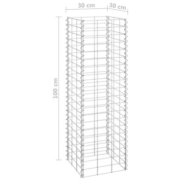 vidaXL Συρματοκιβώτια-Γλάστρες Υπ. 4τεμ 30x30x50/100/150/200εκ Σιδερ.