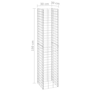 vidaXL Συρματοκιβώτια-Γλάστρες Υπ. 4τεμ 30x30x50/100/150/200εκ Σιδερ.