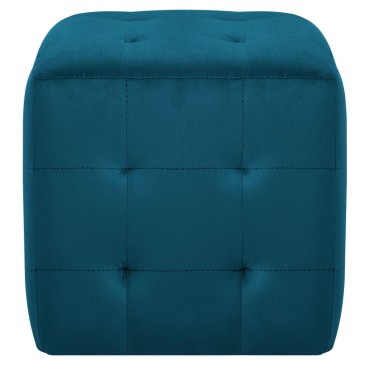 vidaXL Σκαμπό Πουφ 2 τεμ. Μπλε 30x30x30cm από Βελούδινο Ύφασμα