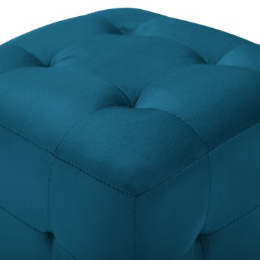 vidaXL Σκαμπό Πουφ 2 τεμ. Μπλε 30x30x30cm από Βελούδινο Ύφασμα