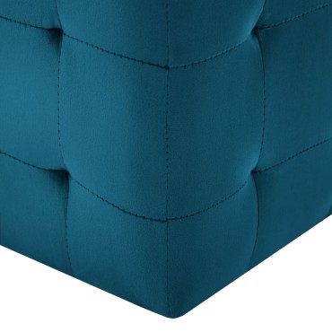 vidaXL Σκαμπό Πουφ 2 τεμ. Μπλε 30x30x30cm από Βελούδινο Ύφασμα