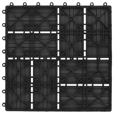 vidaXL Πλακάκια Deck 22 τεμ. Μαύρα 30 x 30 εκ. 2 μ² από WPC