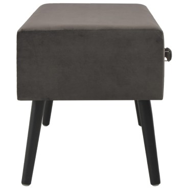 vidaXL Πάγκος με Συρτάρια Γκρι Βελούδινος 80x40x46cm 1 τεμ.