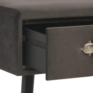 vidaXL Πάγκος με Συρτάρια Γκρι Βελούδινος 80x40x46cm 1 τεμ.