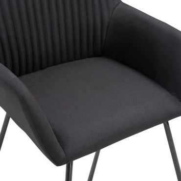 vidaXL Καρέκλες Τραπεζαρίας 4 τεμ. Μαύρες Υφασμάτινες 61x61x84cm