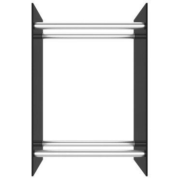 vidaXL Ράφι Καυσόξυλων Μαύρο 40 x 35 x 60 εκ. Γυάλινο