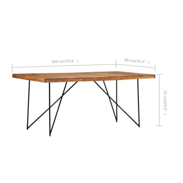 vidaXL Τραπεζαρία 180x90x76cm από Μασίφ Ξύλο Ακακίας 1 τεμ.