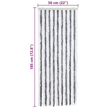 vidaXL Σήτα - Κουρτίνα Πόρτας Γκρι / Λευκό 56 x 185 εκ. από Σενίλ