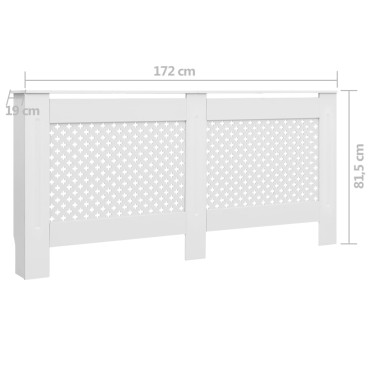 vidaXL Κάλυμμα Καλοριφέρ Λευκό 172 x 19 x 81,5 εκ. από MDF