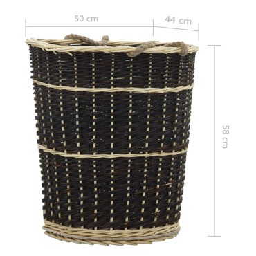 vidaXL Καλάθι Πλάτης για Μεταφορά Ξύλων 50x44x58 εκ. από Φυσική Ιτιά