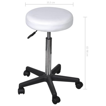 vidaXL Σκαμπό Γραφείου 2 τεμ. Λευκά 35,5x84cm από Συνθετικό Δέρμα