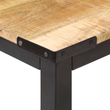 vidaXL Τραπεζαρία 140x70x76cm από Μασίφ Ακατέργαστο Ξύλο Μάνγκο 1 τεμ.