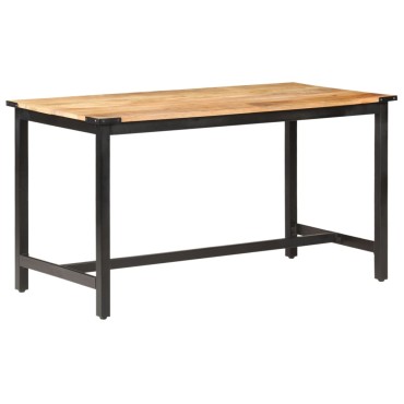 vidaXL Τραπεζαρία 140x70x76cm από Μασίφ Ακατέργαστο Ξύλο Μάνγκο 1 τεμ.