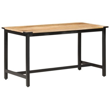 vidaXL Τραπεζαρία 140x70x76cm από Μασίφ Ακατέργαστο Ξύλο Μάνγκο 1 τεμ.