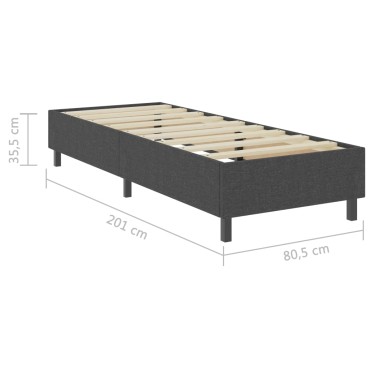 vidaXL Πλαίσιο Κρεβατιού Boxspring Γκρι 80 x 200 εκ. Υφασμάτινο
