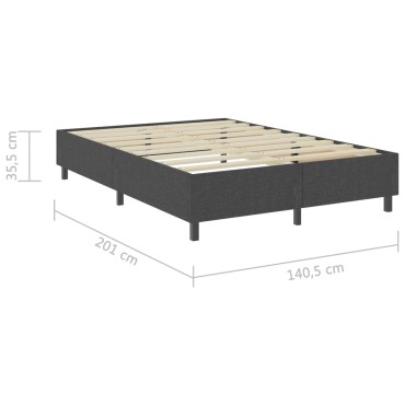 vidaXL Πλαίσιο Κρεβατιού Boxspring Γκρι 140 x 200 εκ. Υφασμάτινο