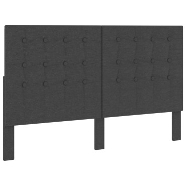 vidaXL Καπιτονέ Κεφαλάρι Σκούρο Γκρι 160x200cm Υφασμάτινο 1 τεμ.