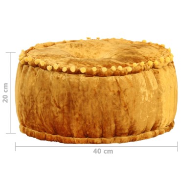 vidaXL Πουφ Στρογγυλό Μουσταρδί 40x20cm Βελούδινο 1 τεμ.