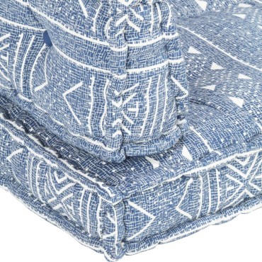 vidaXL Μαξιλάρι για Καναπέ από Παλέτες Ίντιγκο Patchwork Υφασμάτινο 120x80x39cm
